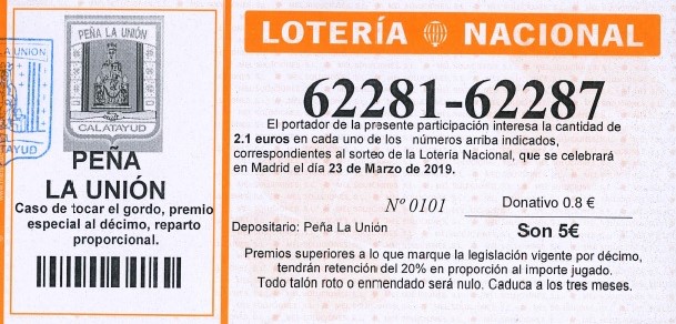 Lotería día del Padre 2019